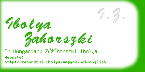 ibolya zahorszki business card